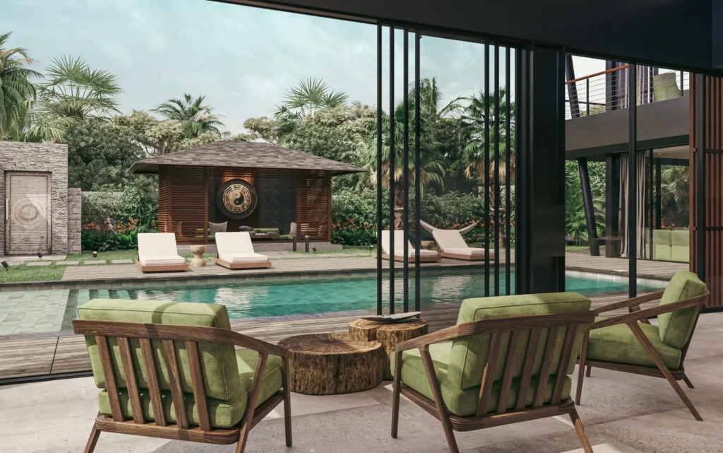 asian western japanese loft bali villa design