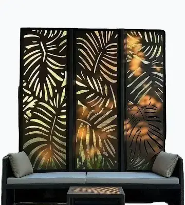 Wall panels shaped like leaves or branches